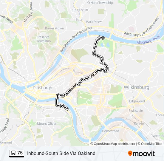 75 bus Line Map