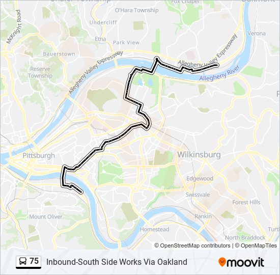 75 bus Line Map