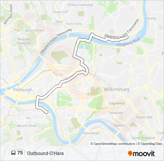75 Bus Line Map