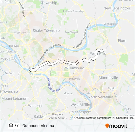 77 Bus Line Map