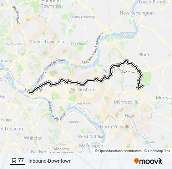 Mapa de 77 de autobús