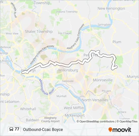 77 Bus Line Map