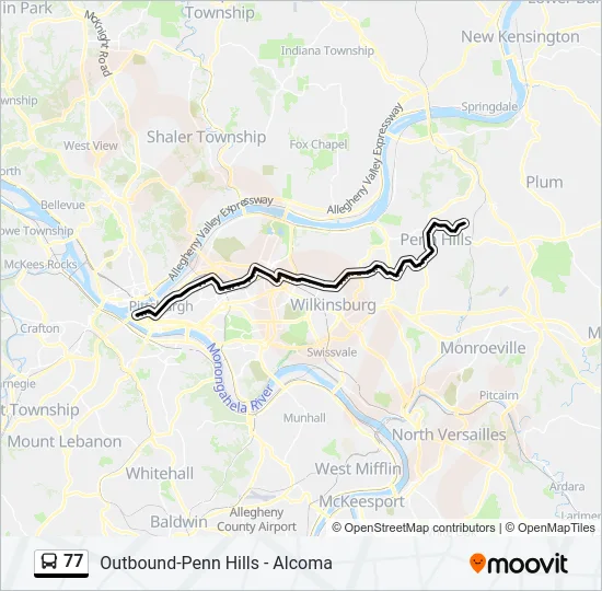 77 Bus Line Map