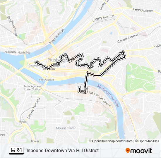 81 bus Line Map