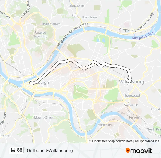 86 Bus Line Map