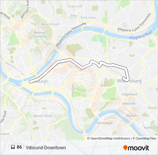 86 Bus Line Map