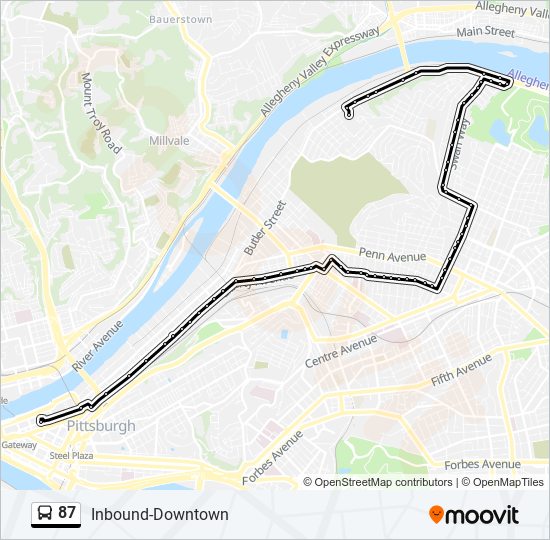 Bus Downtown From My Location 87 Route: Schedules, Stops & Maps - Downtown (Updated)