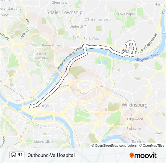91 Bus Line Map