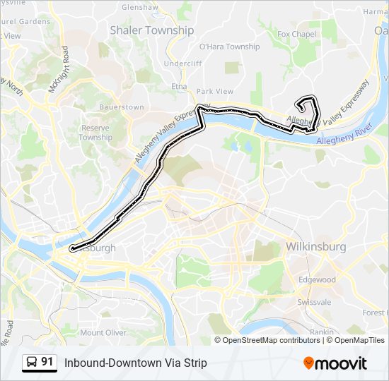 91 bus Line Map