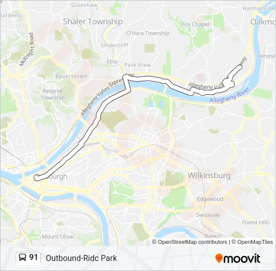 91 Bus Line Map