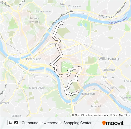 93 Bus Line Map