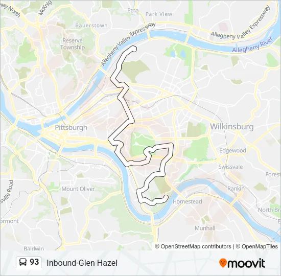 93 Bus Line Map