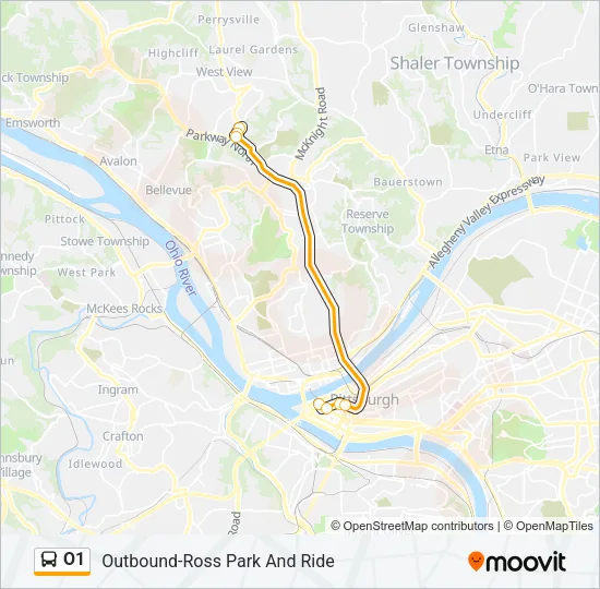 O1 Bus Line Map