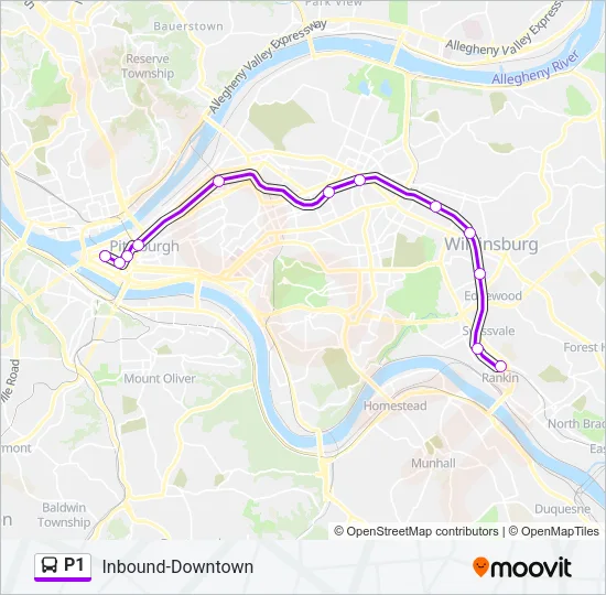 P1 Bus Line Map