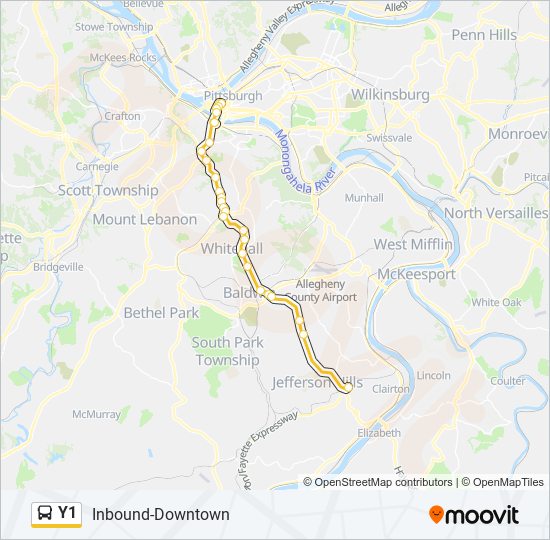 Y1 bus Line Map