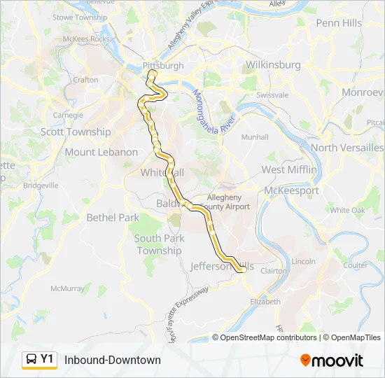 Y1 Bus Line Map