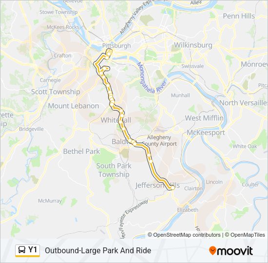 Y1 Bus Line Map