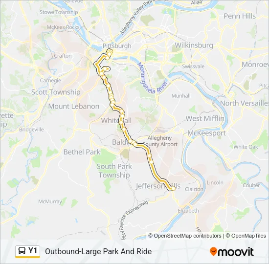 Y1 Bus Line Map
