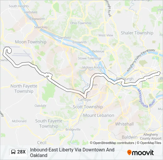 28X Bus Line Map