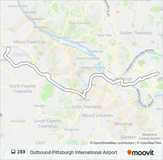28X Bus Line Map