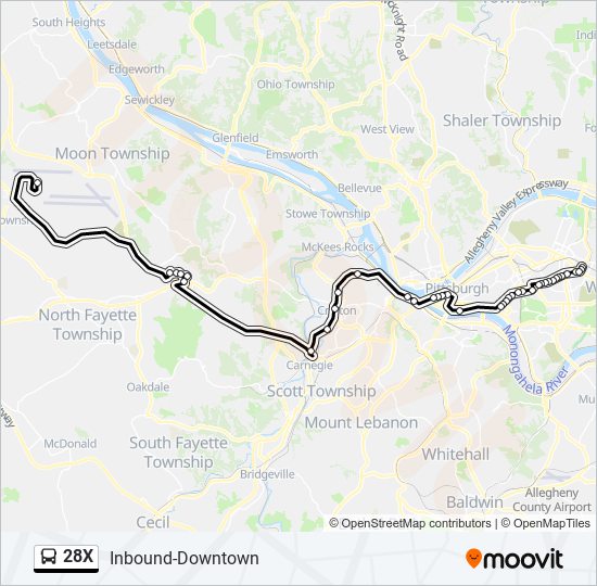 28X bus Line Map