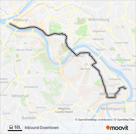 52L bus Line Map