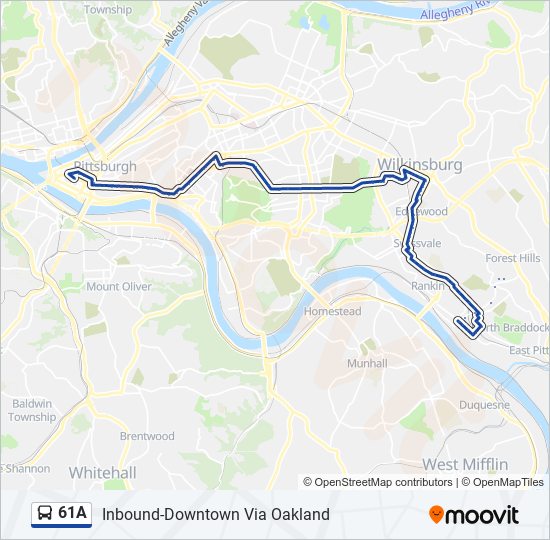 61A bus Line Map