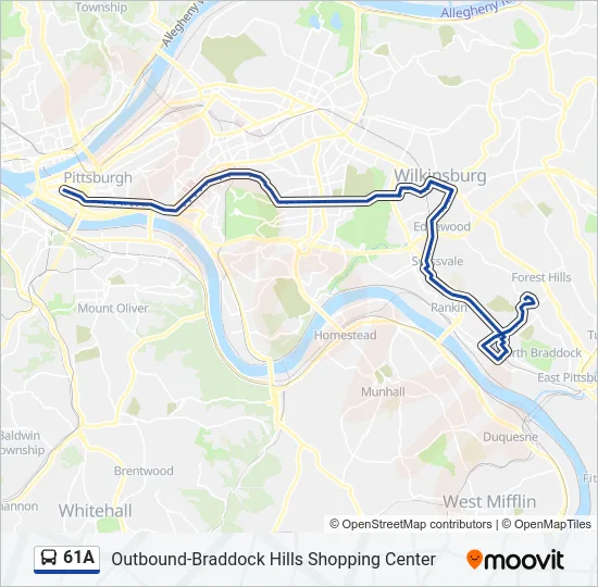 61A Bus Line Map