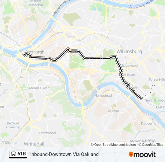 61B bus Line Map