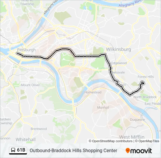 61B Bus Line Map