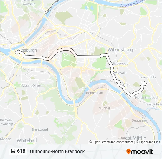 61B Bus Line Map
