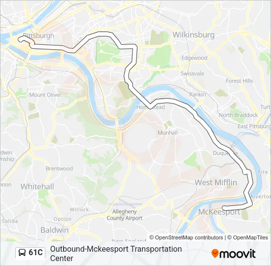 61C Bus Line Map