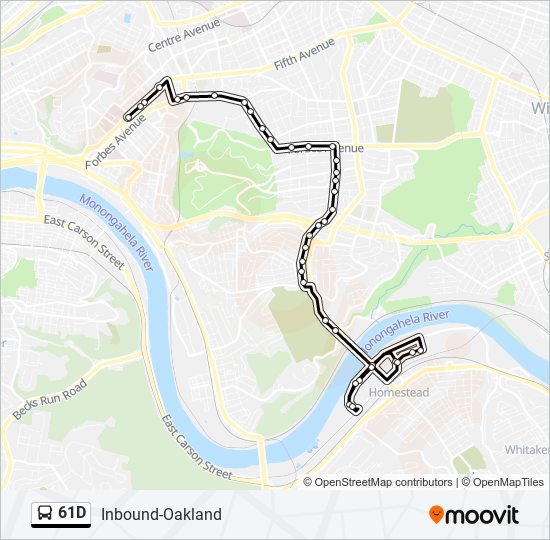 61D bus Line Map