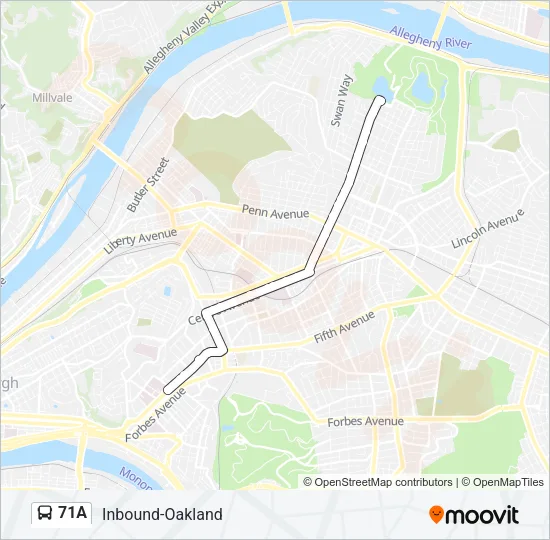 71A Bus Line Map