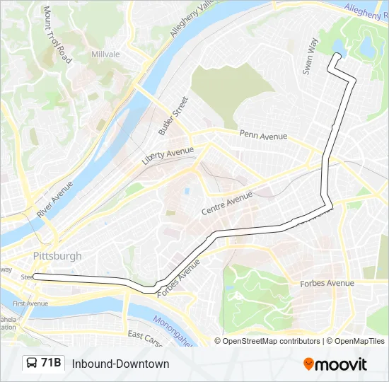 71B Bus Line Map