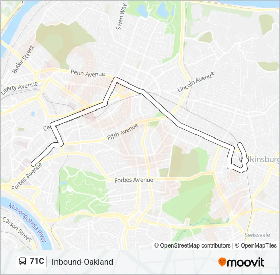 71C Bus Line Map