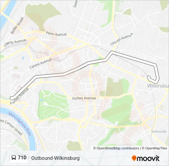 71D Bus Line Map