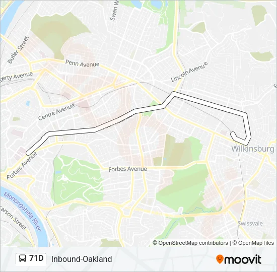 71D Bus Line Map