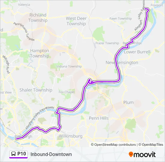 P10 Bus Line Map