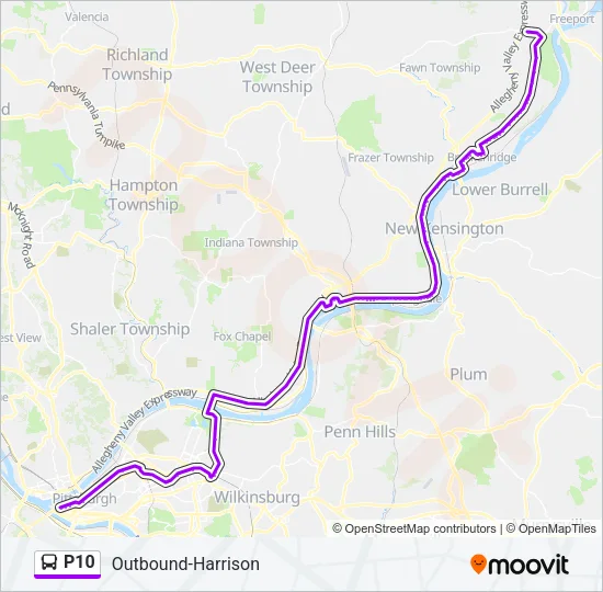 P10 Bus Line Map