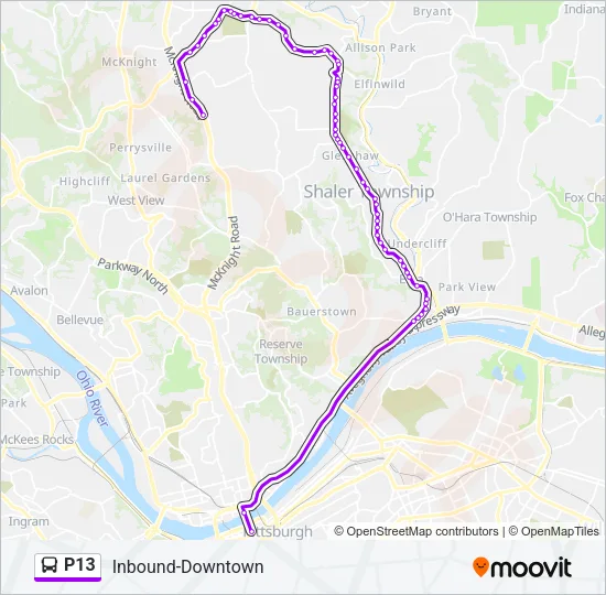 P13 Bus Line Map