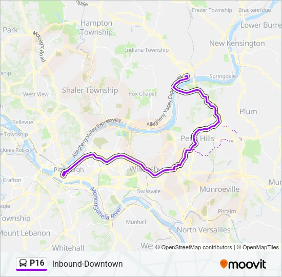 P16 Bus Line Map
