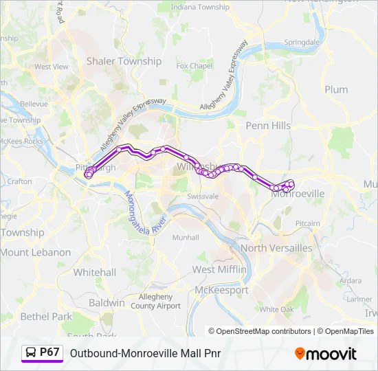 P67 Bus Line Map