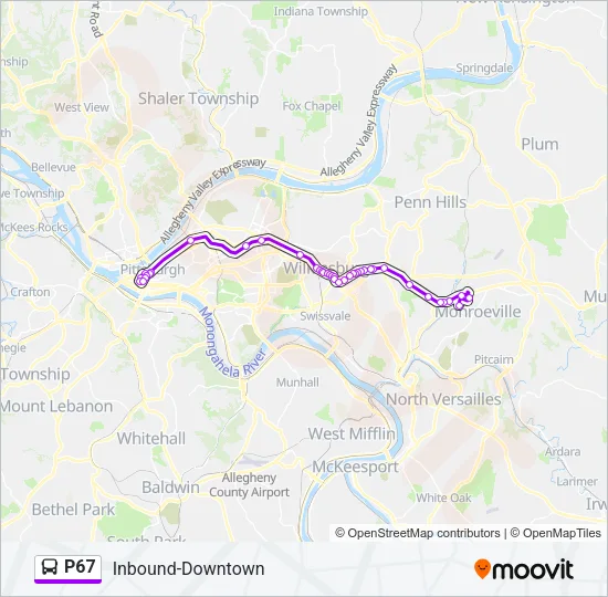 P67 Bus Line Map