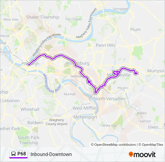 P68 Bus Line Map