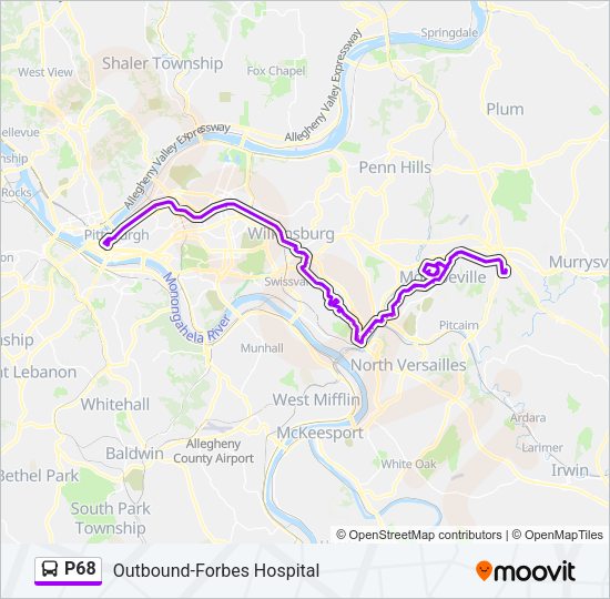 P68 Bus Line Map