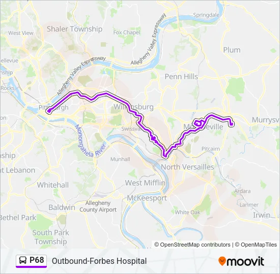 P68 Bus Line Map