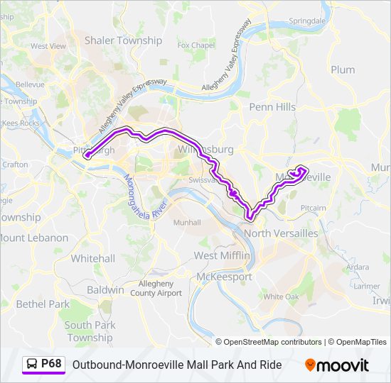 P68 bus Line Map