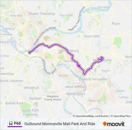 P68 Bus Line Map