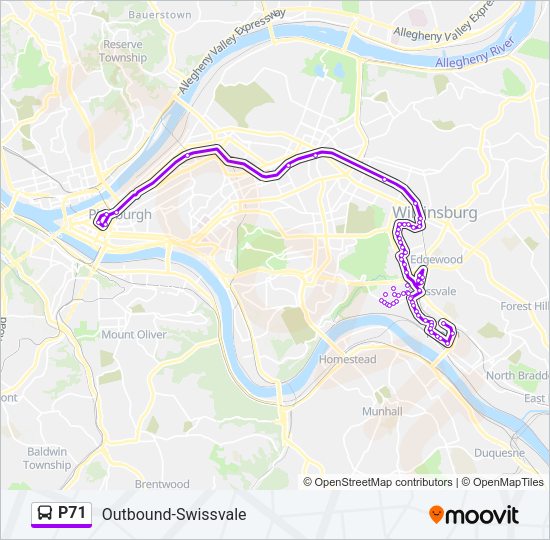 P71 bus Line Map